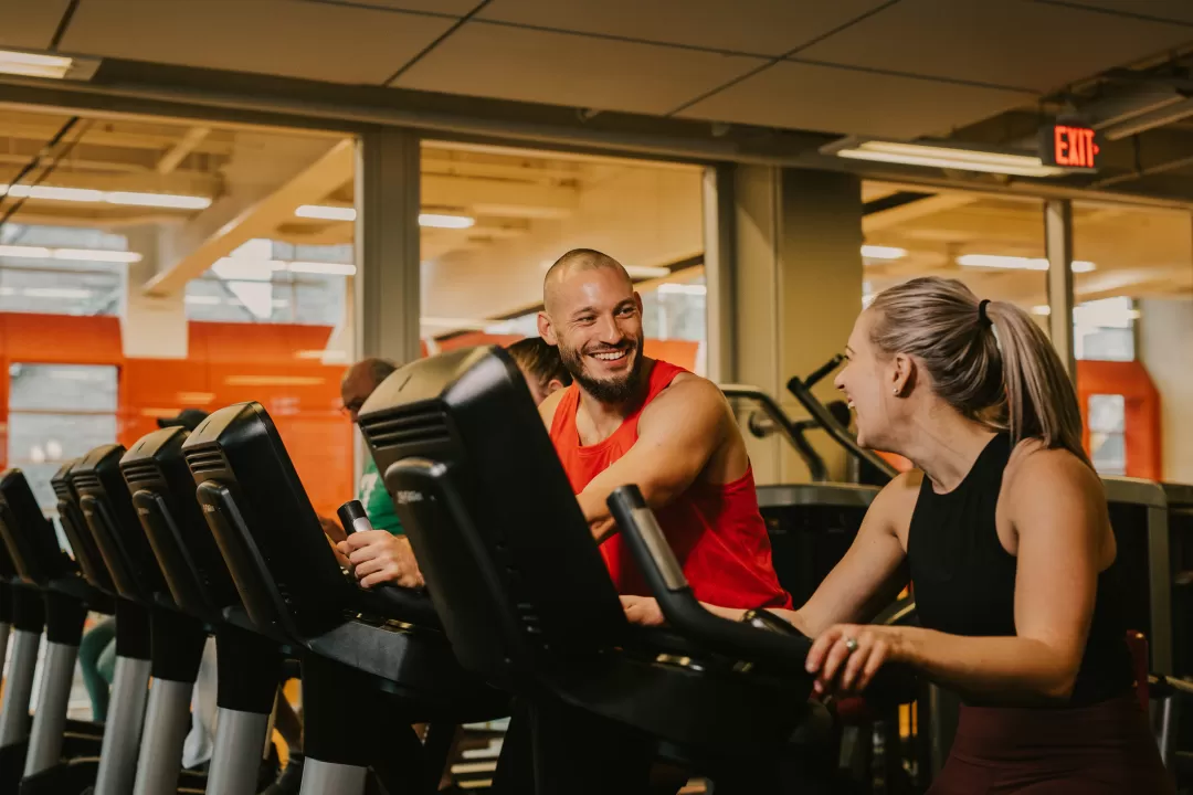 Man and woman on the treadmill