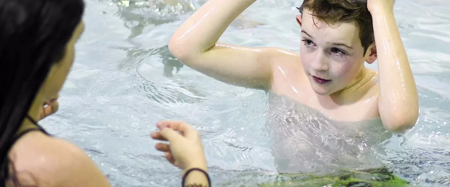 boy swimming