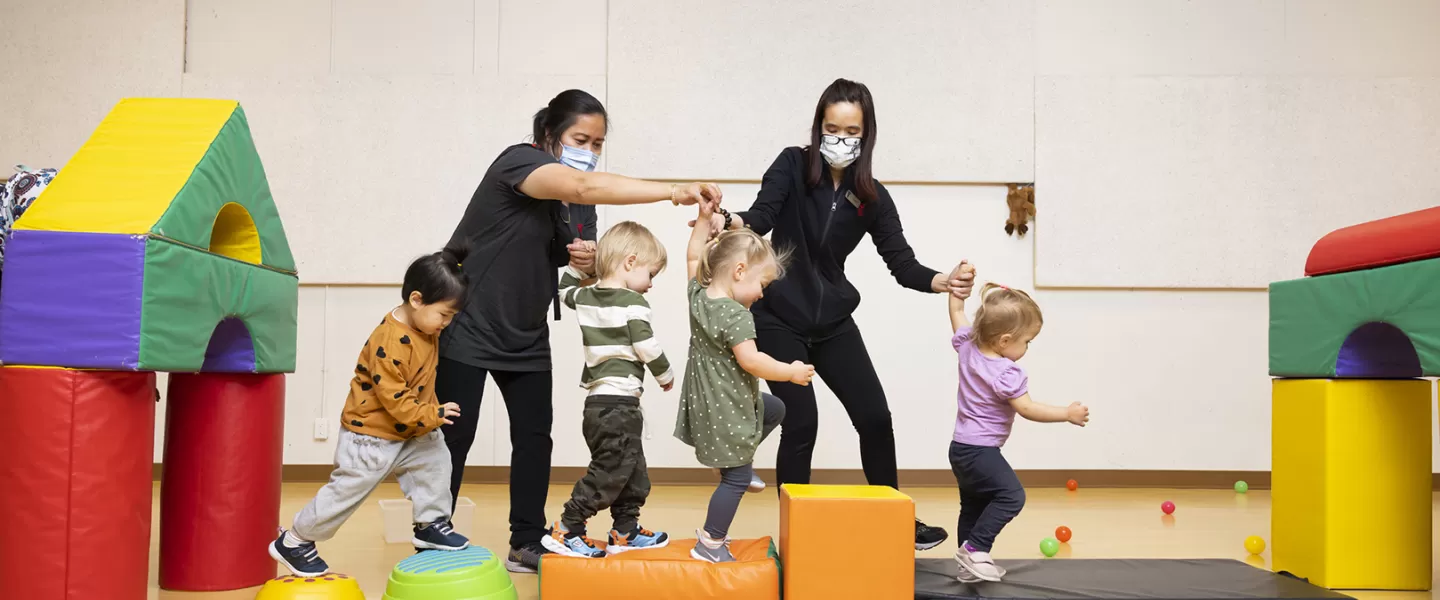 children playing in gym