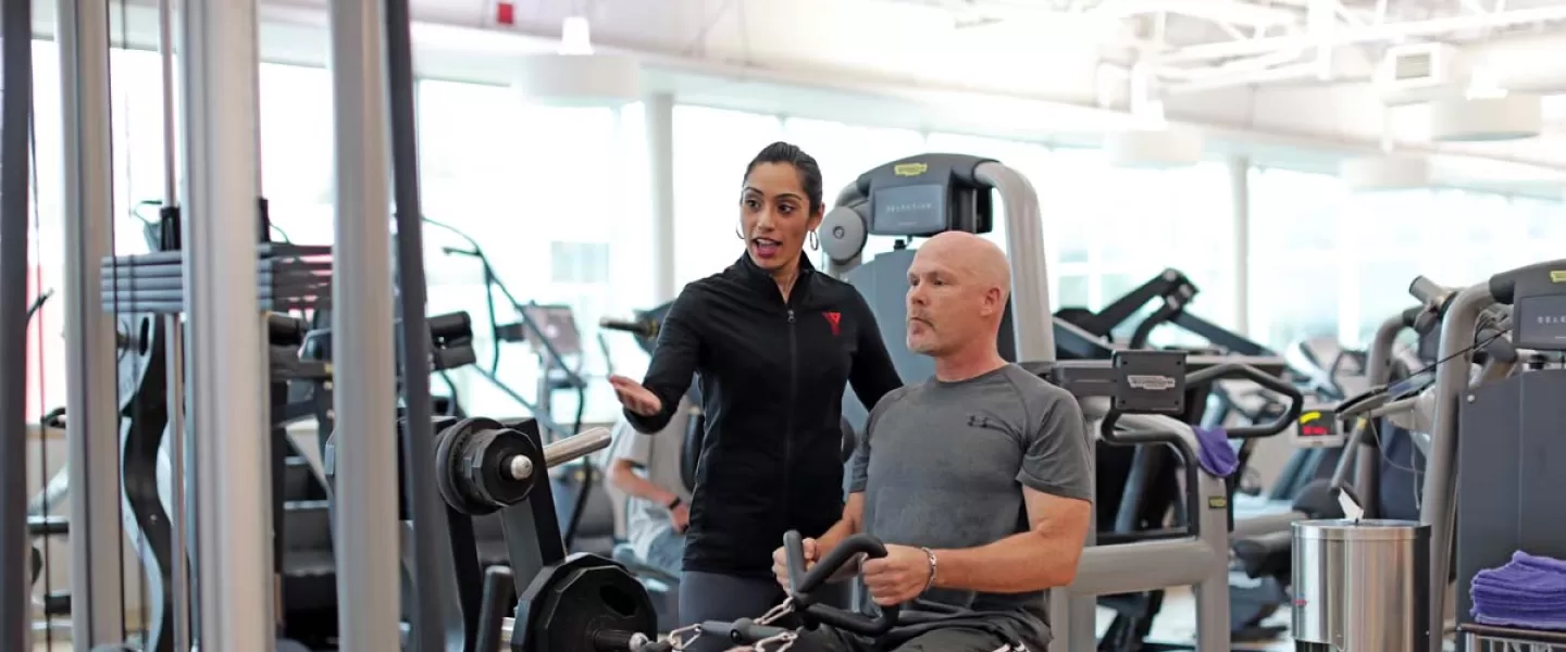 Man with his trainer