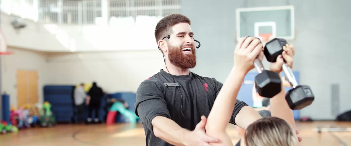 Fitness Trainer and client