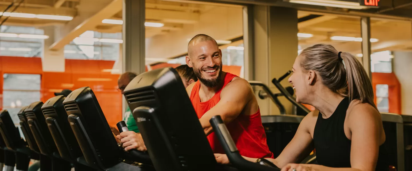 Man and woman on the treadmill