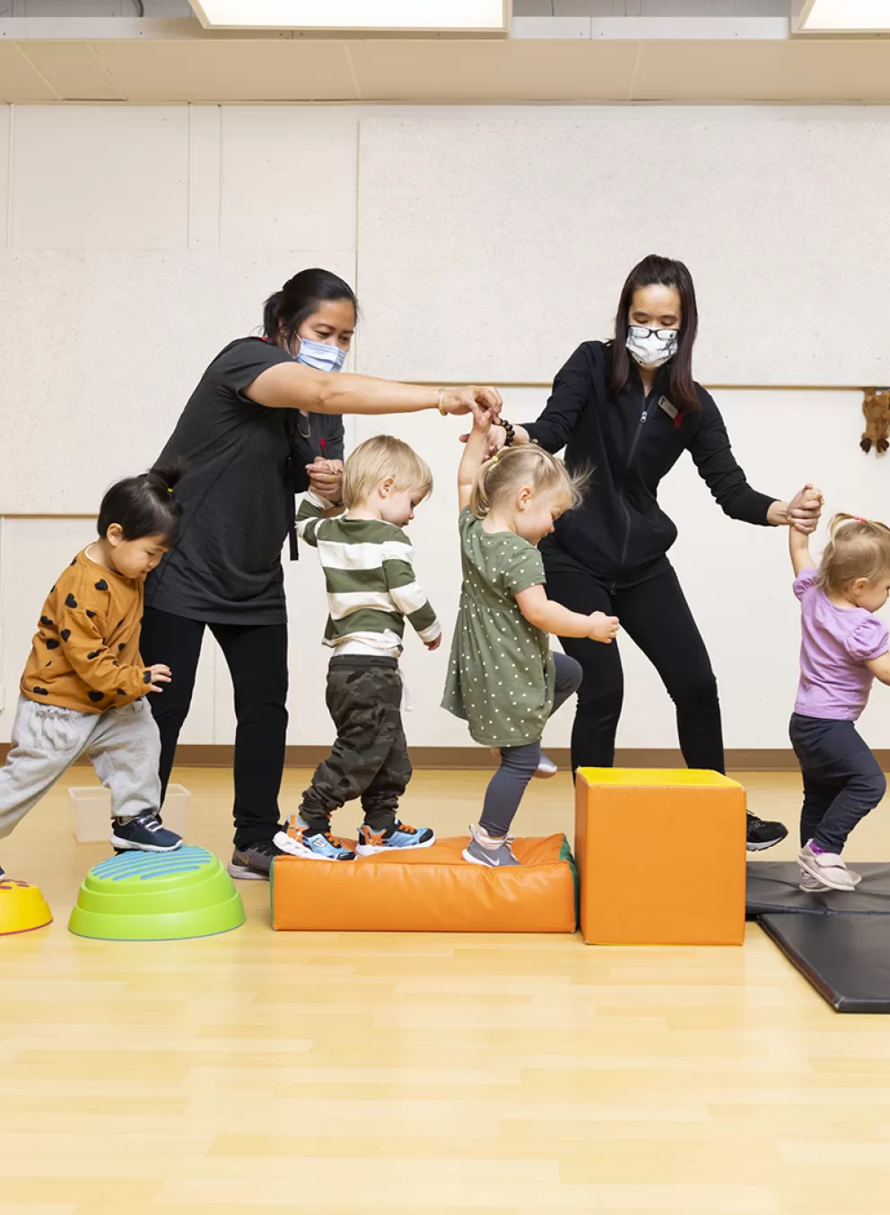children playing in gym