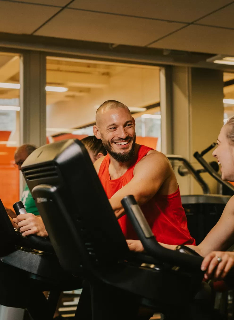 Man and woman on the treadmill
