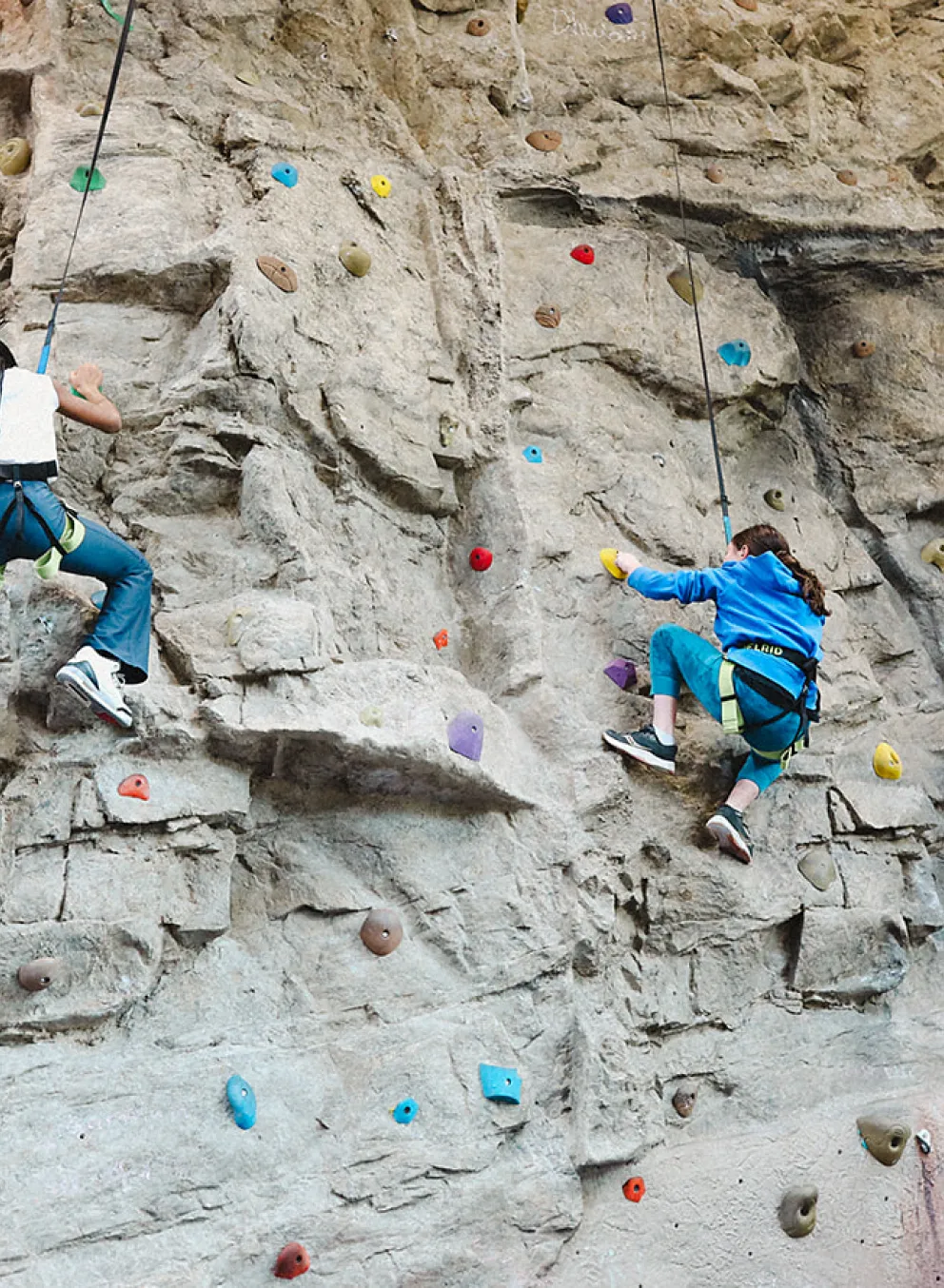 Girls on the climbing wall