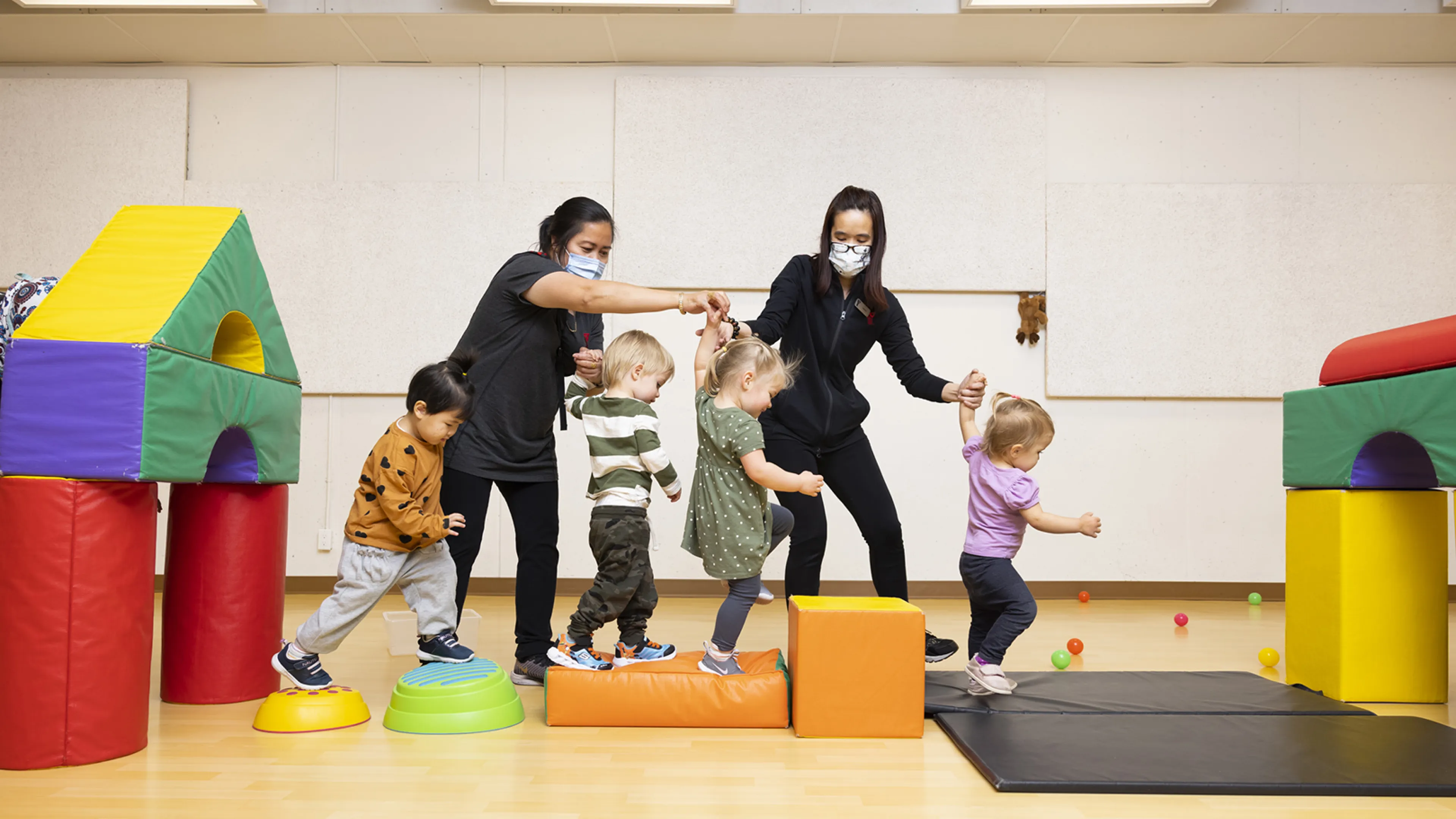 children playing in gym
